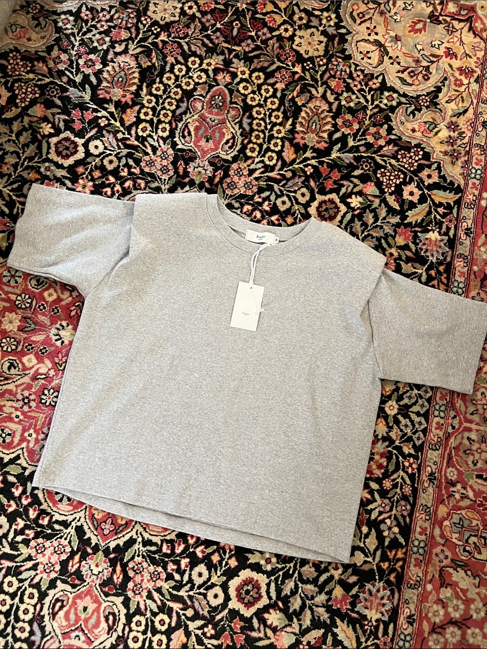 NWT Frankie Shop Flora ribbed tee size m grey